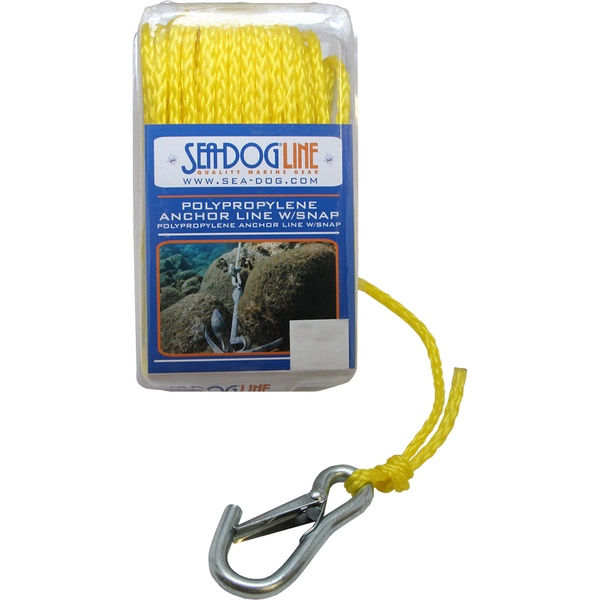 Sea-Dog Poly Pro Anchor Line w/Snap - 1/4" x 50 - Yellow 304206050YW-1